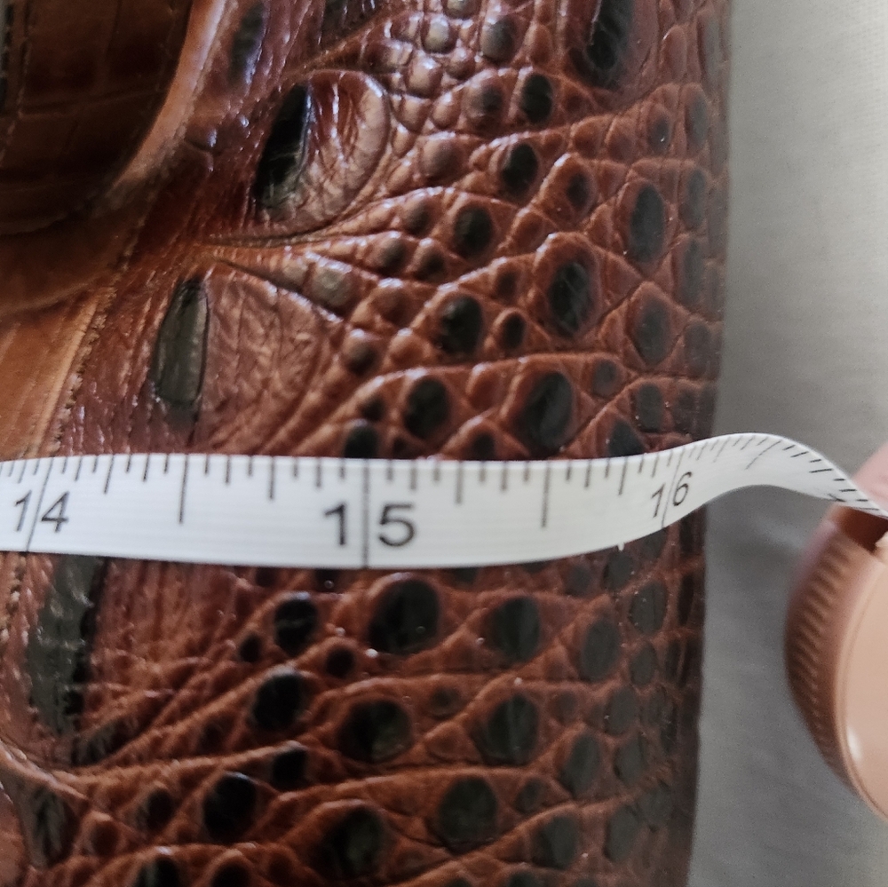 Brown Croc-Embossed Leather Tote Bag by Brahmin - Picture 11 of 15